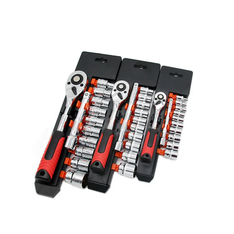 12pcs auto repair tool kit 1/4 3/8/ 1/2 fast ratchet wrench socket set