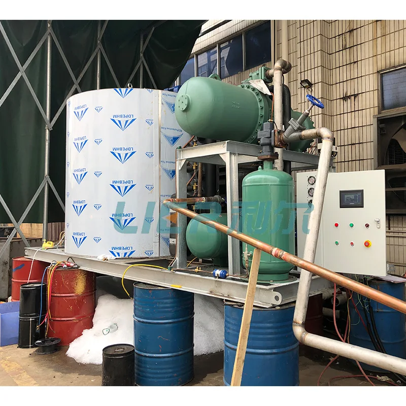 Air Cooling Condenser Flake Ice Machine Ice Plant for Shrimp seafood preservation