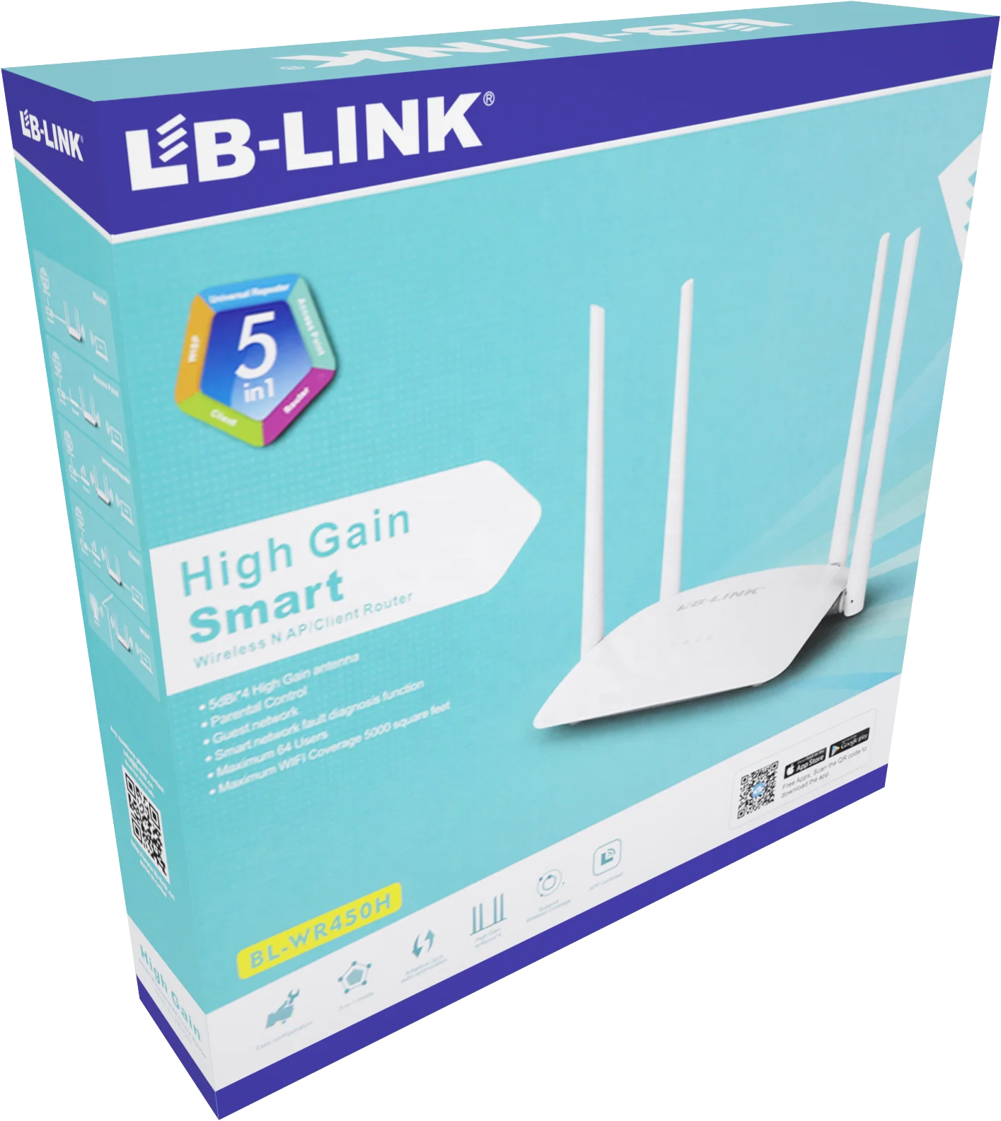  B-LINK BL-WR450H беспроводной роутер 2 4G 300M Высокая скорость без настройки Легкая установка