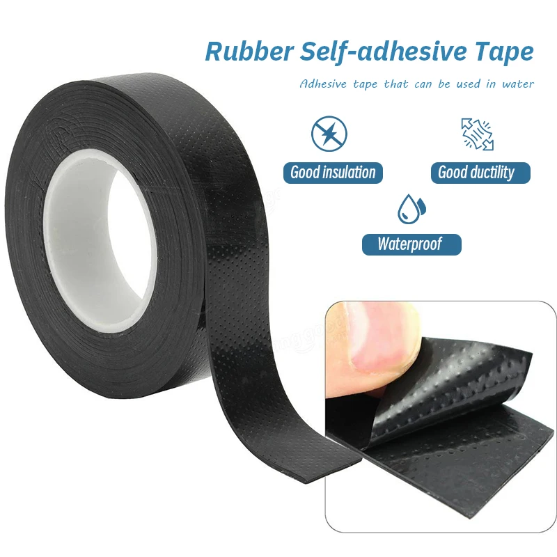 Black Seal Uv Resistance Self Fusing Rubber Electrical Splicing Tape 130c For Wires And Cables