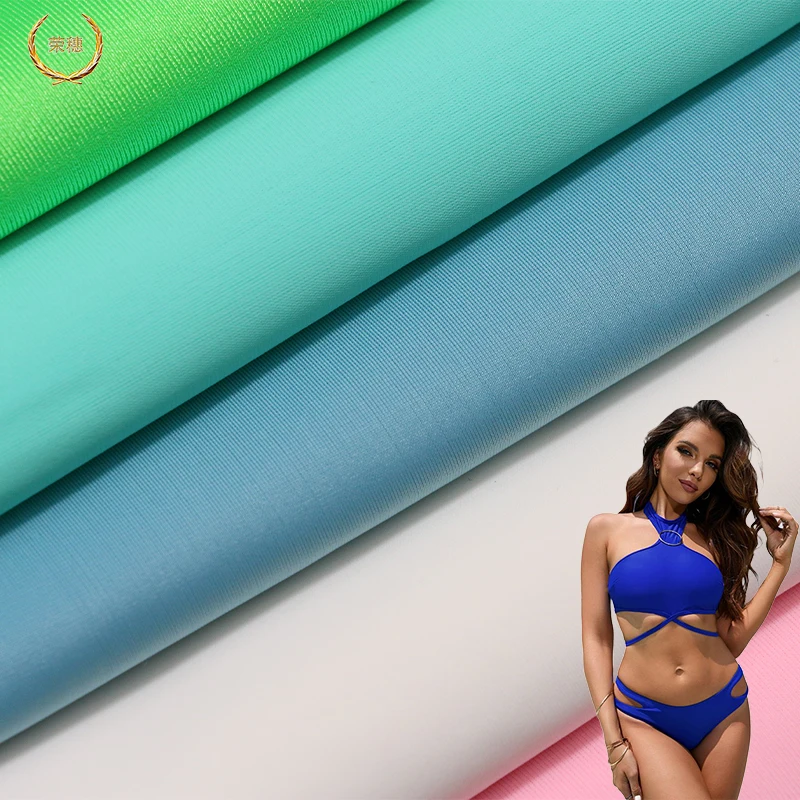 Knitted Nylon Spandex 4 Way Stretch Fabric for Swimsuit Bikini High Quality Breathable Elastic Stretch Swimwear