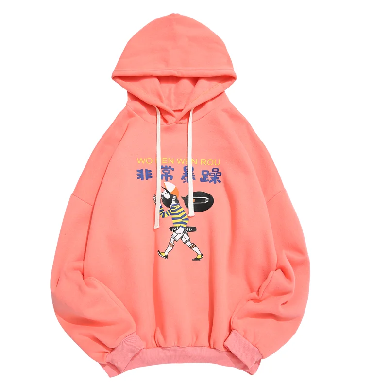 
Модные мужские флисовые толстовки на завязках с мультяшными персонажами и надписью 