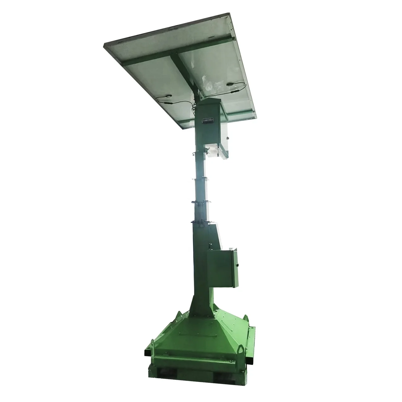 Block type solar power street CCTV camera surveillance tower for temporary surveillance site