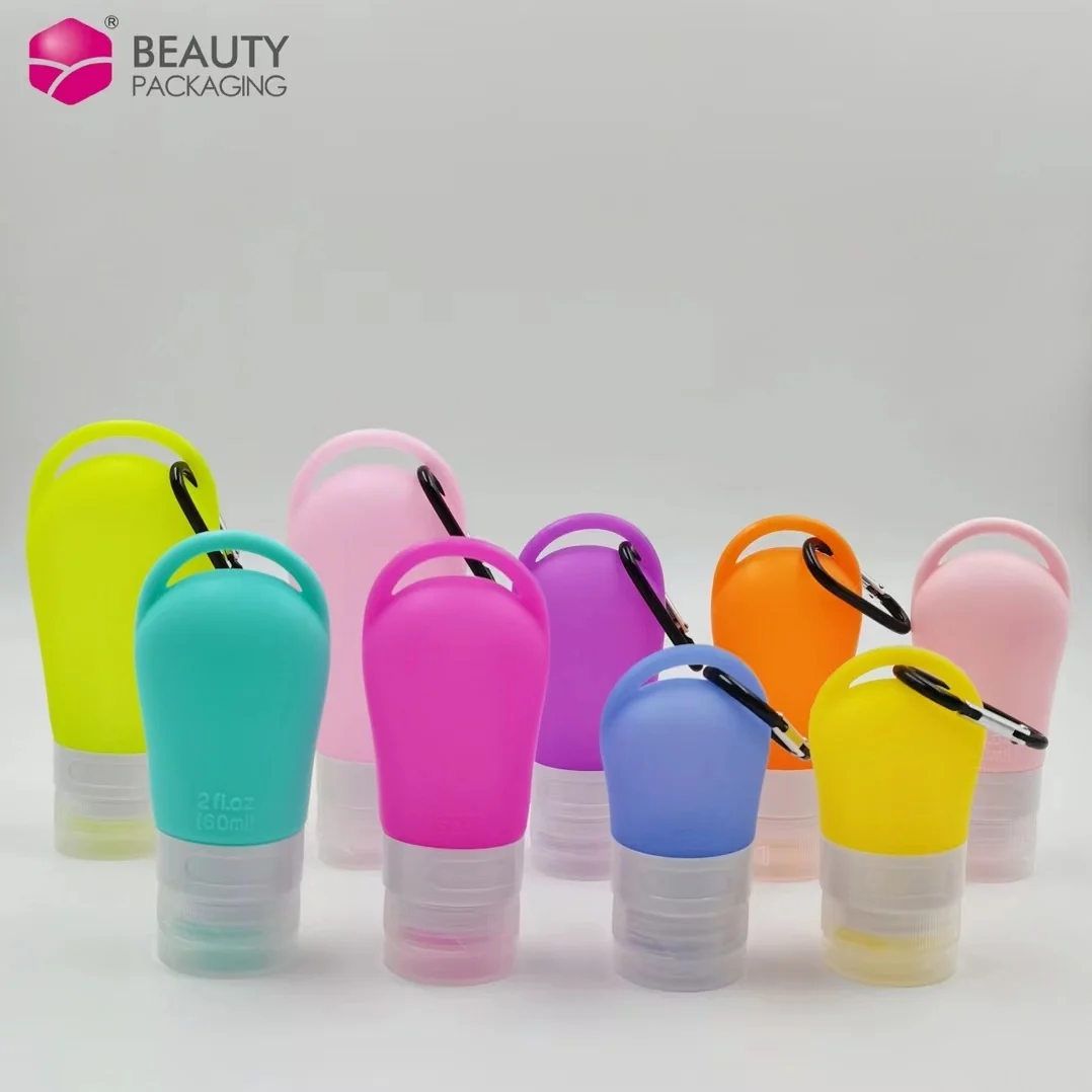 Hot Sale 30ml Keychain Hand Sanitizer Holder Portable Plastic Bottle Creative Key Ring Personal Care Lotion Bottle