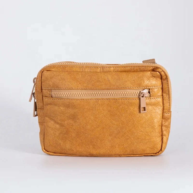 High Quality Brown Waterproof Dupont Chest Messenger Bag Washable Women Men Tyvek Paper Crossbody Bag