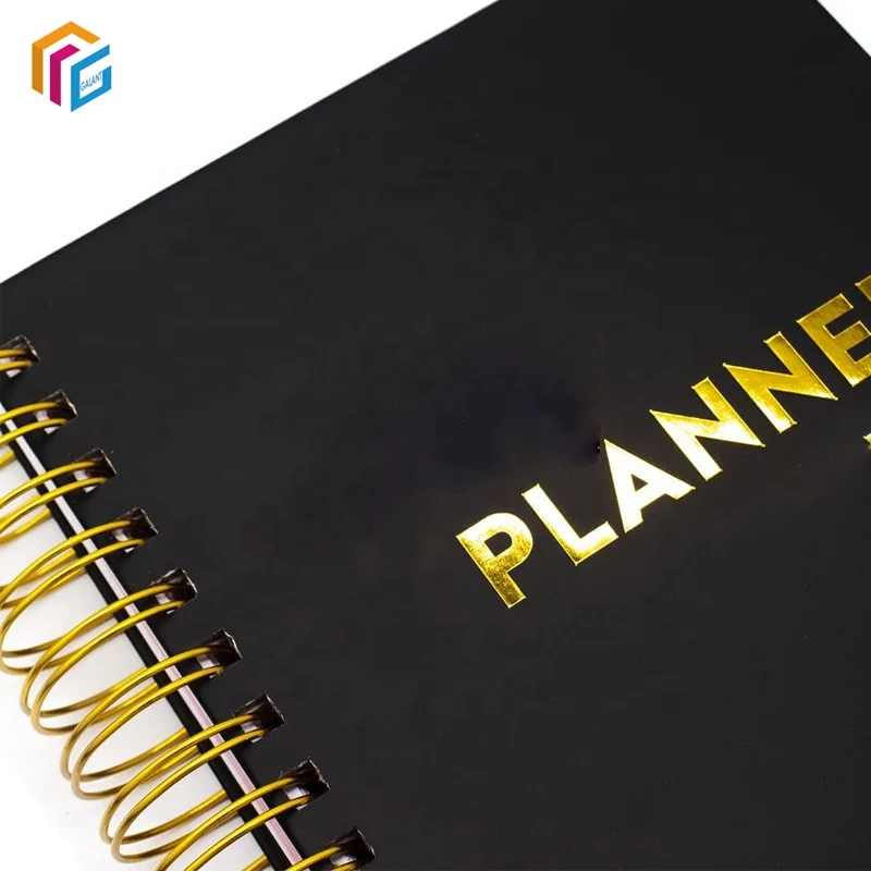 Personalized Custom Printing A4 A5 Spiral Binding Paper Notebook with Golden Corner