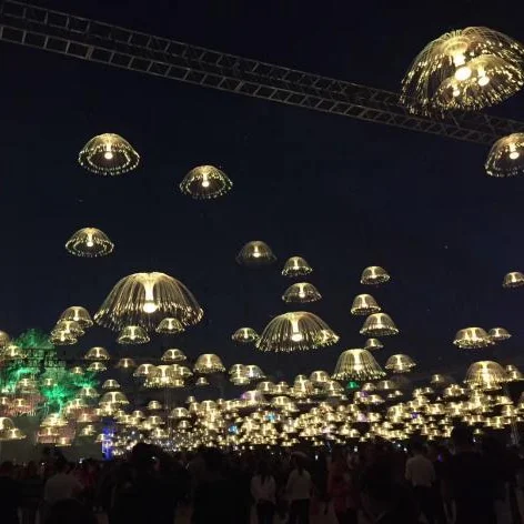 DJ club disco event 3m height moving rgb lifting LED Jellyfish light