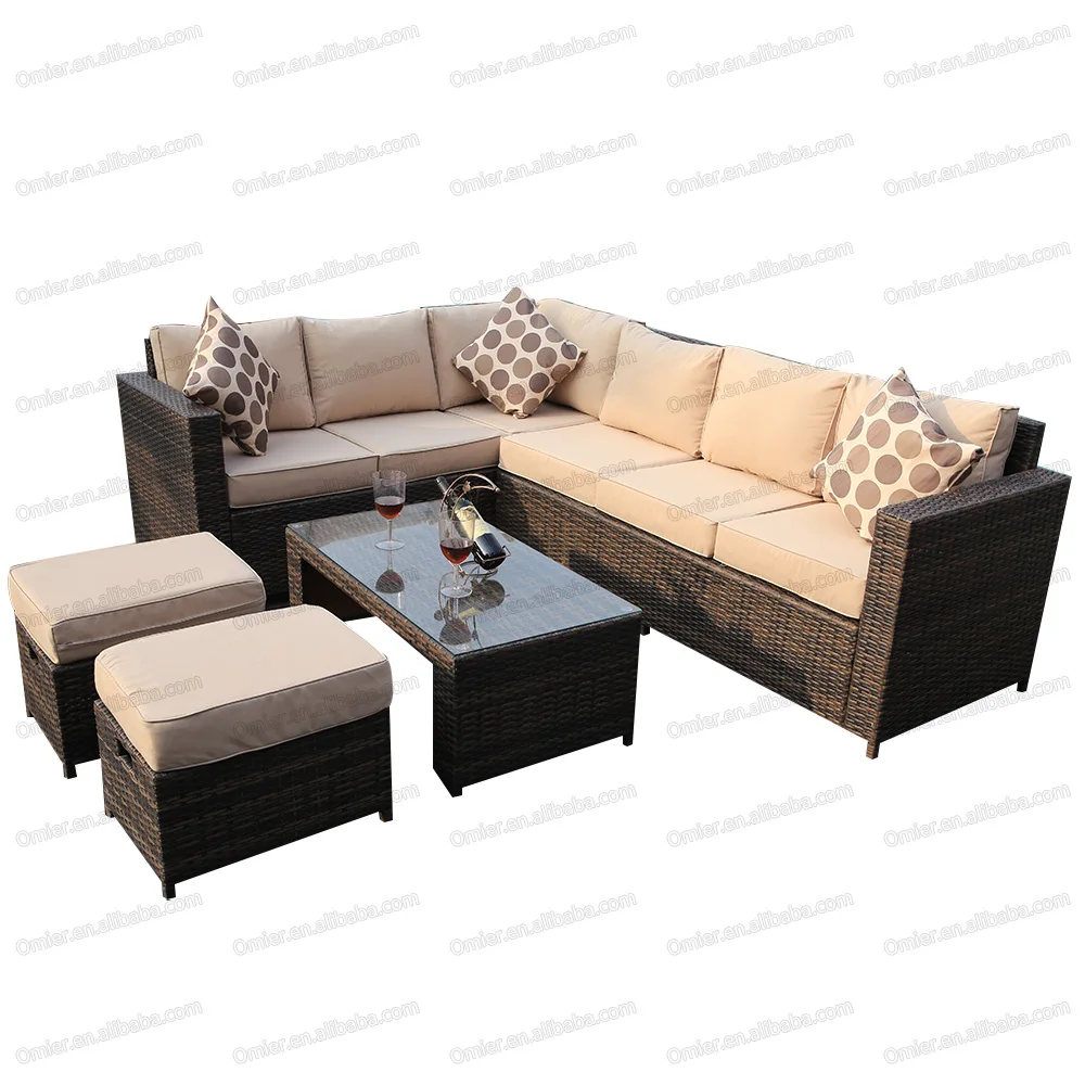 
Modern Balcony 5PCS Garden Outdoor Garden Poly Rattan Sectionals Patio Bistro Sets Sofa Setting Furniture 