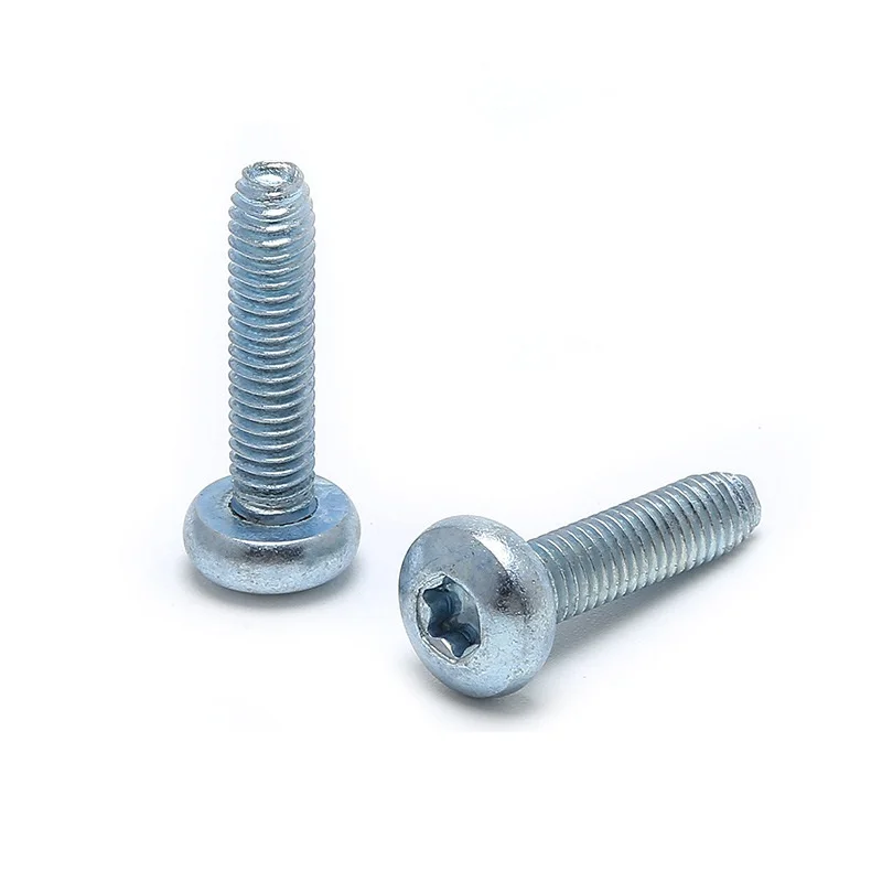 DIN 7500 Zinc Plated Cross Recessed Torx Pan Head Thread Rolling Self Locking Screws Triangular Thread Machine Screw For Metal