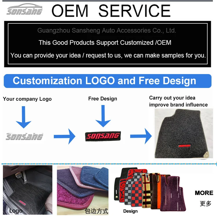OEM Custom Carpet Floor Mats Color Design Leather Trim Mat for Car Sedan Truck SUV