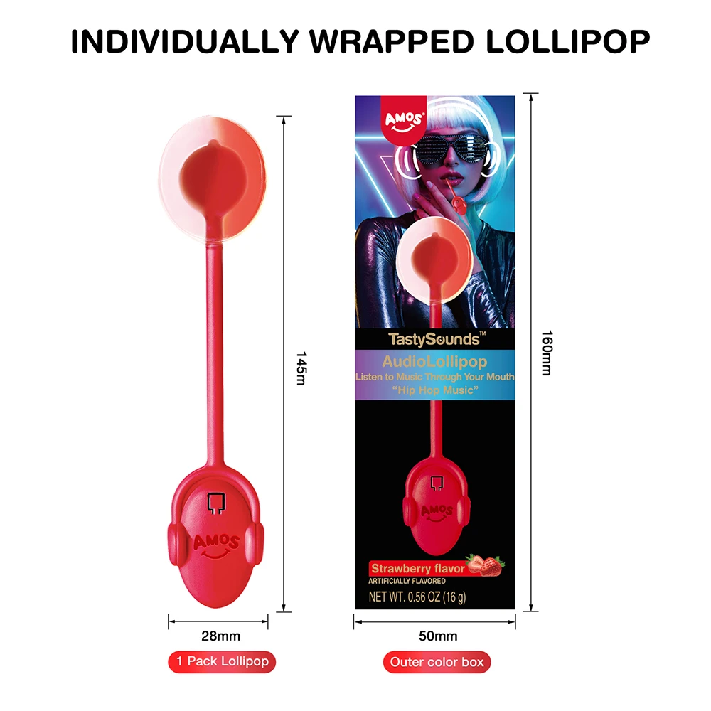 Multi Color Novelty Hard World Wide Popping Sweets Custom Audio Lollipop Music Candy Toy