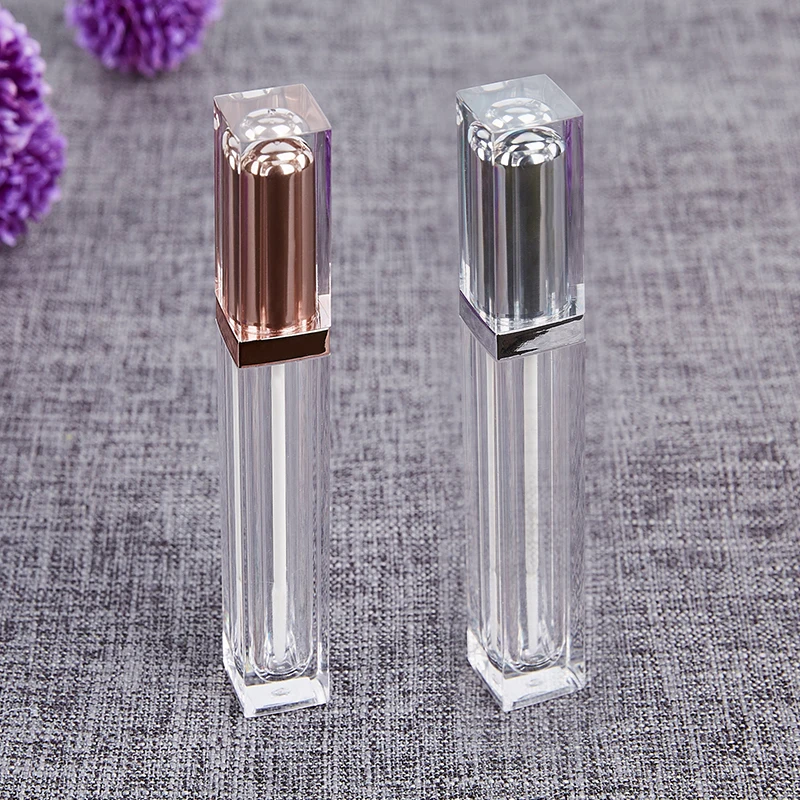 Empty rose golden silver Lipgloss square private label lip gloss tubes 7ml Lip gloss base Lip Balm Container lipstick containers