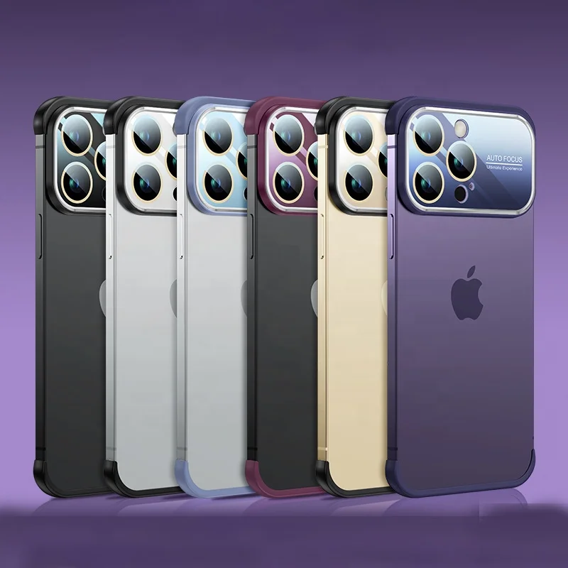 Shockproof Corner Phone lens Case For Iphone 14 13 12 Pro Max Luxury With Lens Protector Corner Silicone Case 15