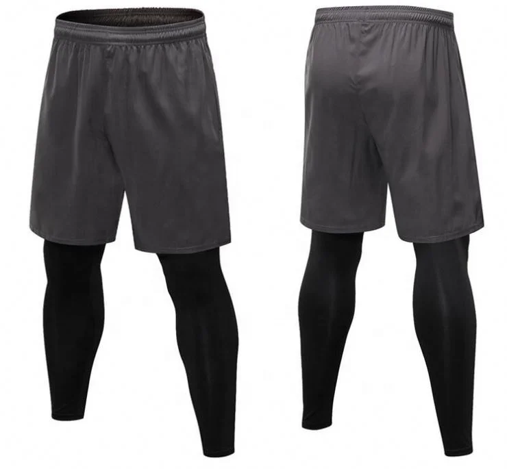 
Sports wear Men Running Tights Short Gym Pants Leggings Skinny Mens Compression Pants Sets 