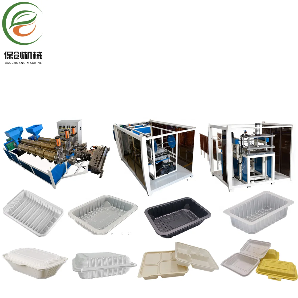 Disposable Food Plate Meal Tray Market Tray One-Step Fully Automatic Vacuum Forming Machine