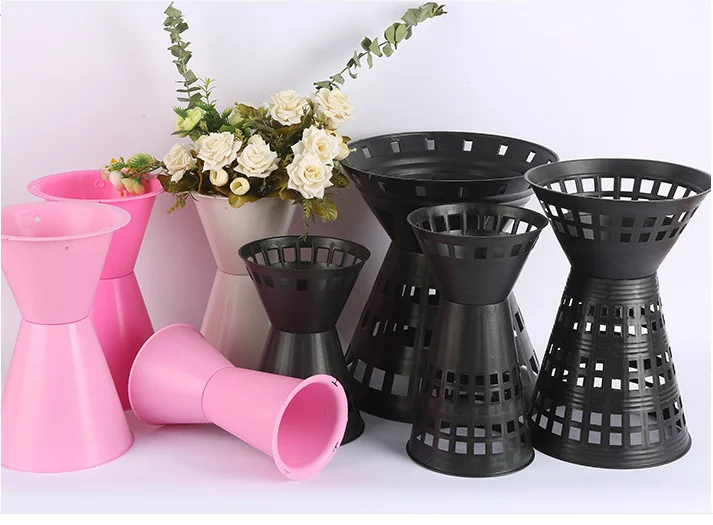 The Best seller Plastic flower foam barrel colorful oasis foam cage Flower bouquet  florist packing material