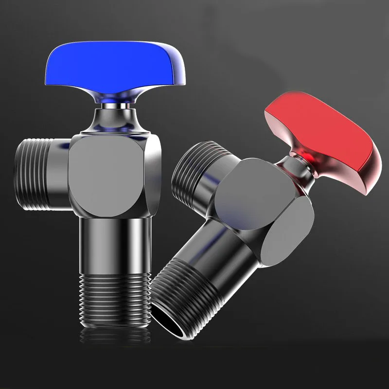 Home gas water heater special hot and cold triangle valve ball core toilet full open valve large flow Angle valve