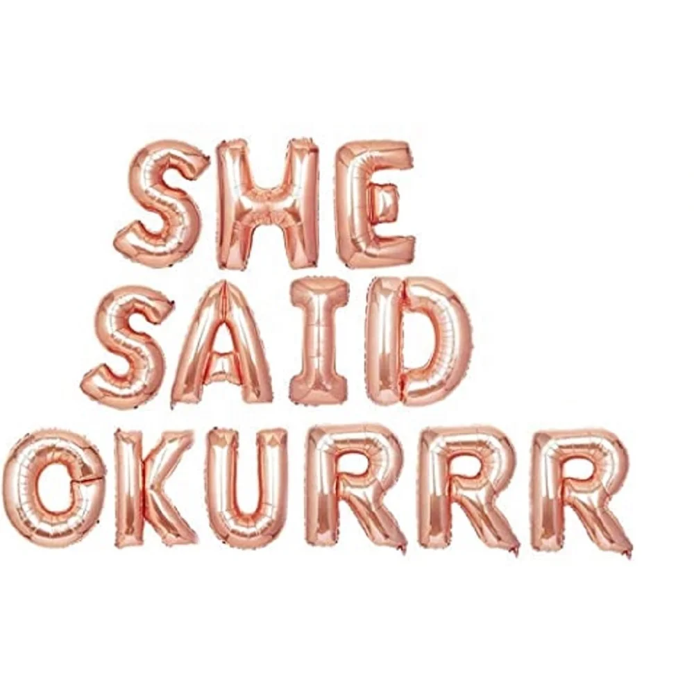 Pafu Bachelorette Party Decoration Balloons Bridal Shower Balloons Set She Said Okurrr Foil Balloon Kit