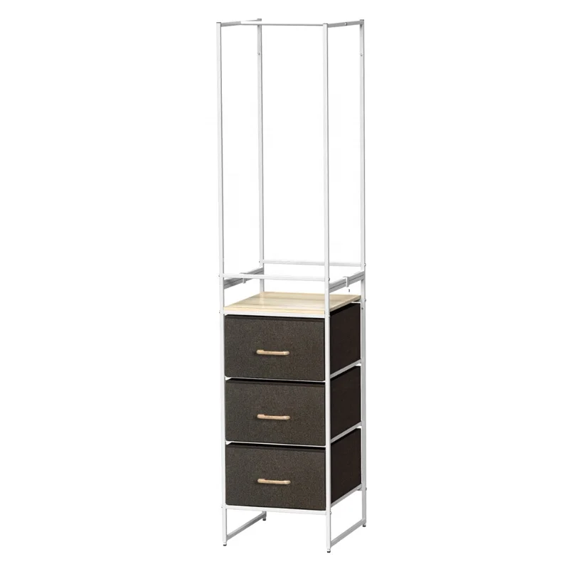 Modern Design Metal Wardrobe Full Set Space Saving Furniture Rack Combination Closet Organizer System