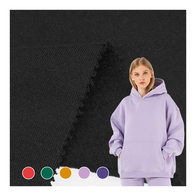 Buy Fleece Online What is CVC Fleece Fabric In Pakistan, Solid 80% Cotton 20% Polyester Fleece Fabric For Hoodies/