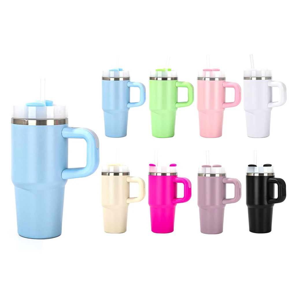 2024  hot sale 14oz thermal travel mug hot and cold  tumbler Christmas gift insulated tumbler with handle and straw