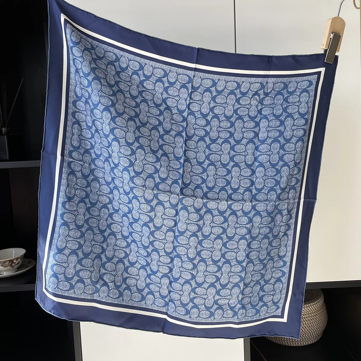 Wholesale 65*65cm Silk Scarves Bandana Custom Printed Double Sided Pattern Mublerry Bandana Scarf For Women Men