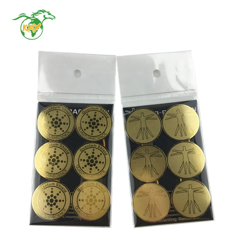 6035 New 24K Gold EMF Protection Sticker Anti Radiation Against 5G Radiation Round Shiled Phone
