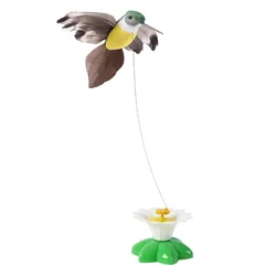 360 Degree Rotatable Electric Flying Bird Electric Bird Teasing Cat Toy Simulation Interactive Toys for Kitten Play Chase
