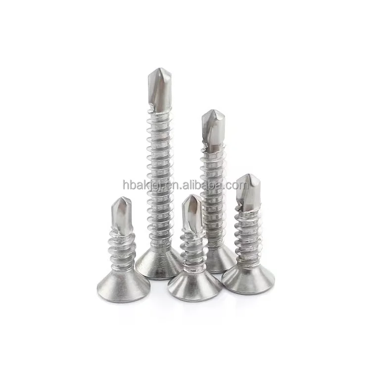 High Quality Cross Countersunk Head Drill Tail Nail Screws C1022A Black Phosphated Coarse Thread Low Price Spiral Shank Type