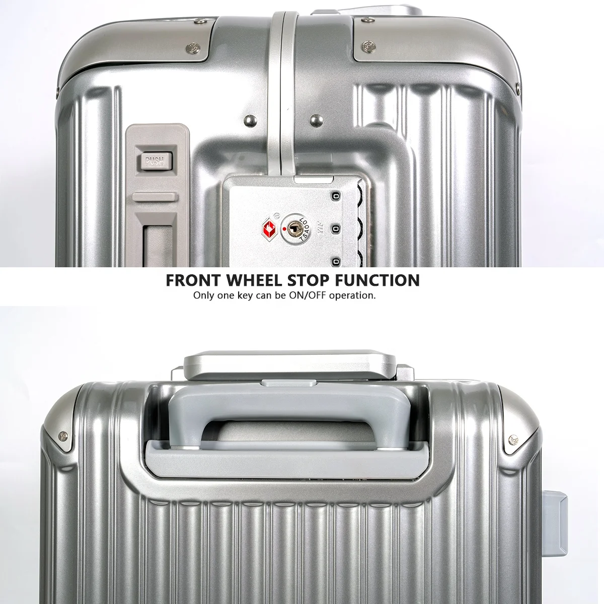 Multifunction super large capacity trolley case wide fat suitcase front wheel stopper luggage