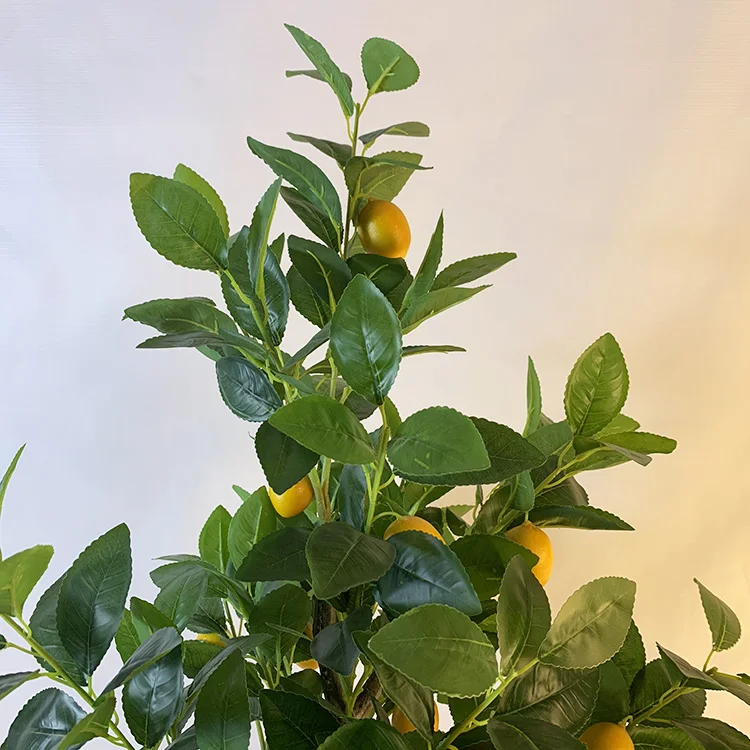 Wholesale Indoor Home And Tabletop Decor Plastic Potted Faux Yellow Fruit Citrus Plant Trees 5ft Artificial Lemon Tree