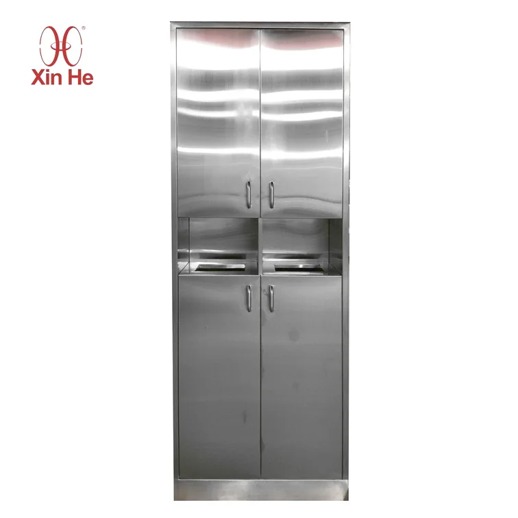 Customized Hospital Medical Commercial Stainless Steel Cabinet Large Garbage Waste Bin Trash Can
