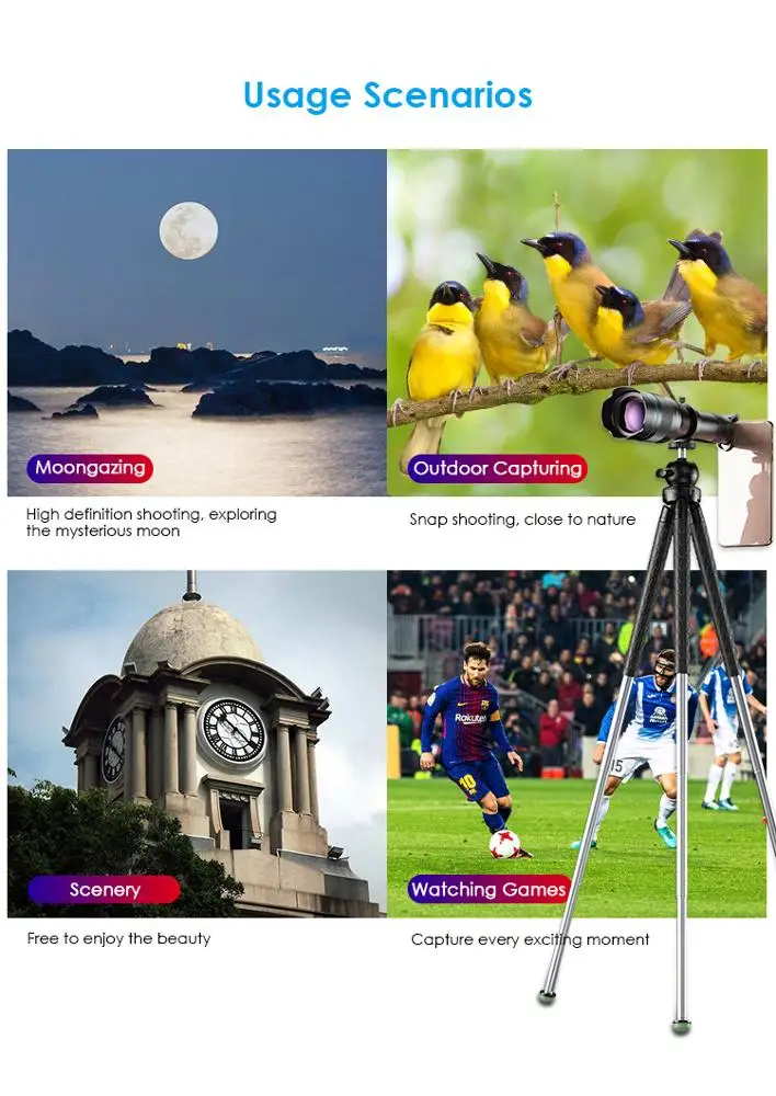 
APEXEL Hot selling 60X50 mobile phone monocular telescope lenses optical zoom 60x telephoto smartphone lens 
