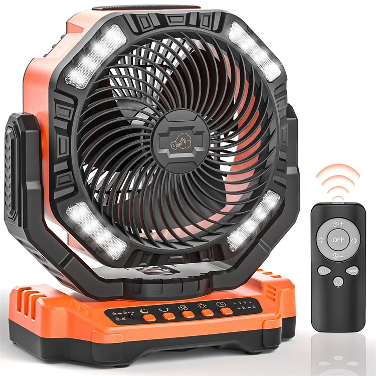Can Be As A Power Bank 40000mAh High Capacity Outdoor Tent Fan Oscillating Li Ion Battery Fan