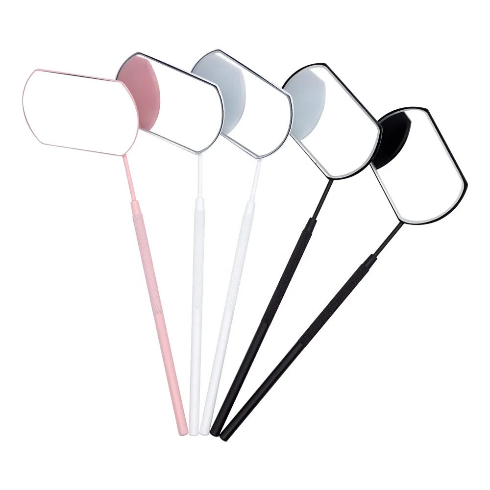 Lashestar Factory White Pink Wholesale Patented Rotatable Folded Testing Mirror Eyelash Extension Tools Eyelash Mirror