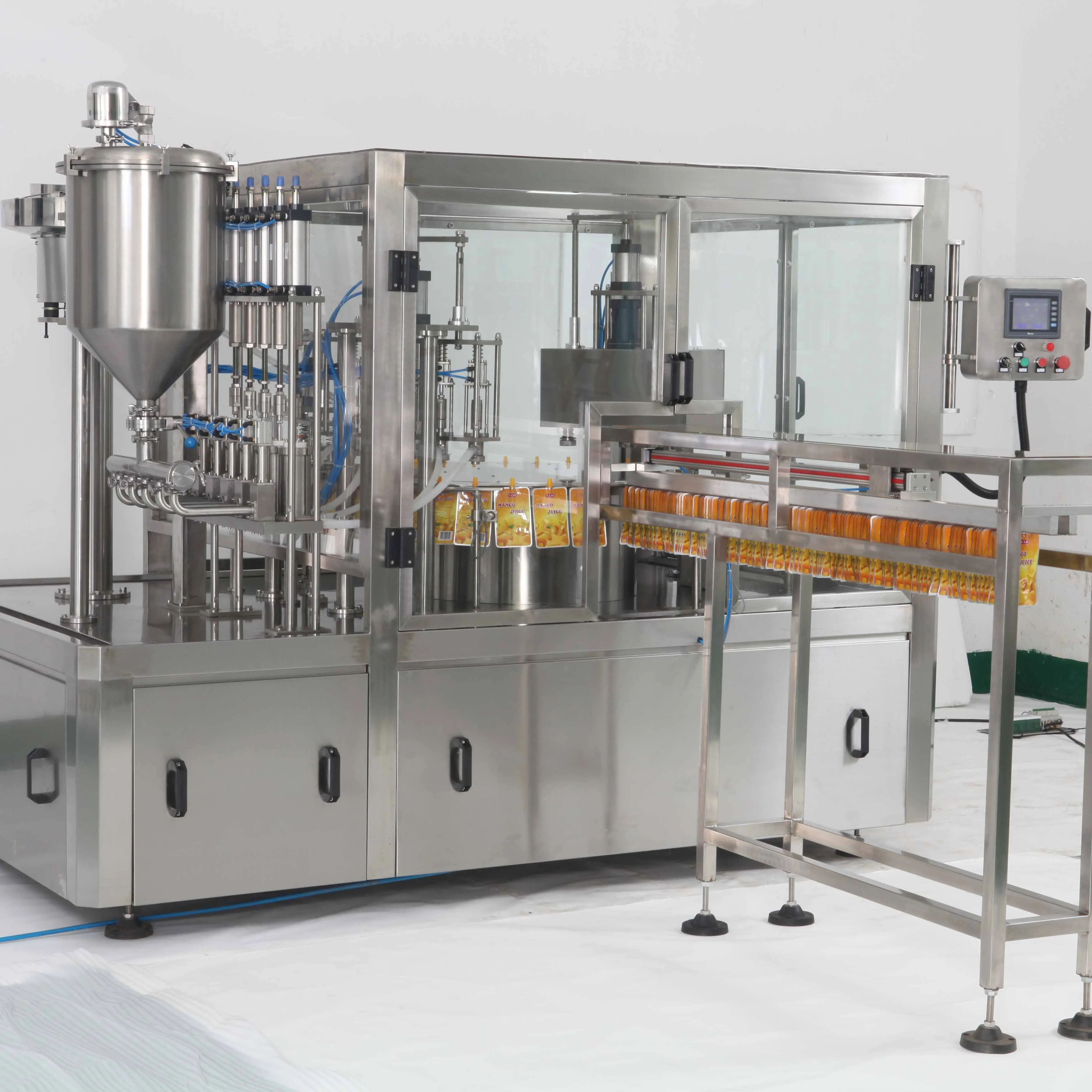 
fruit juice with stand up pouch filling machine juice packaging machine 