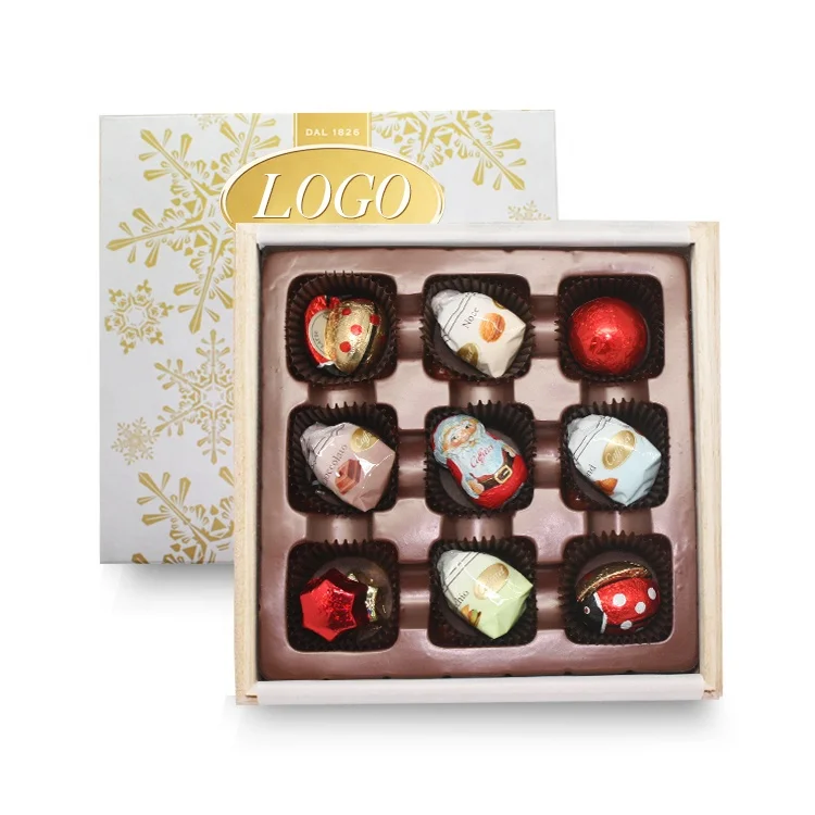 Empty Chocolate Box Red Heart Shape Custom Design Gift oxes Black Gold Double Drawer Christmas Chocolate Packing