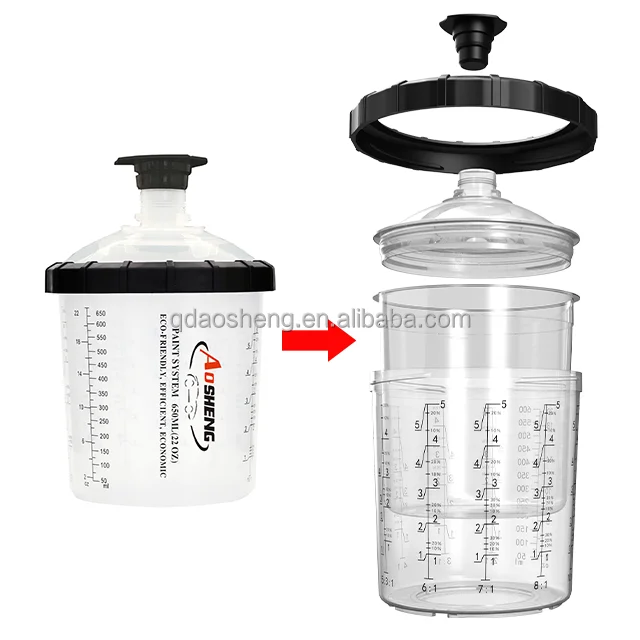 650ml Paint Mixing Cup  Kit Disposable Painting Cup For Air Spray Gun Disposable Spray Gun Cup For Car Refinishing