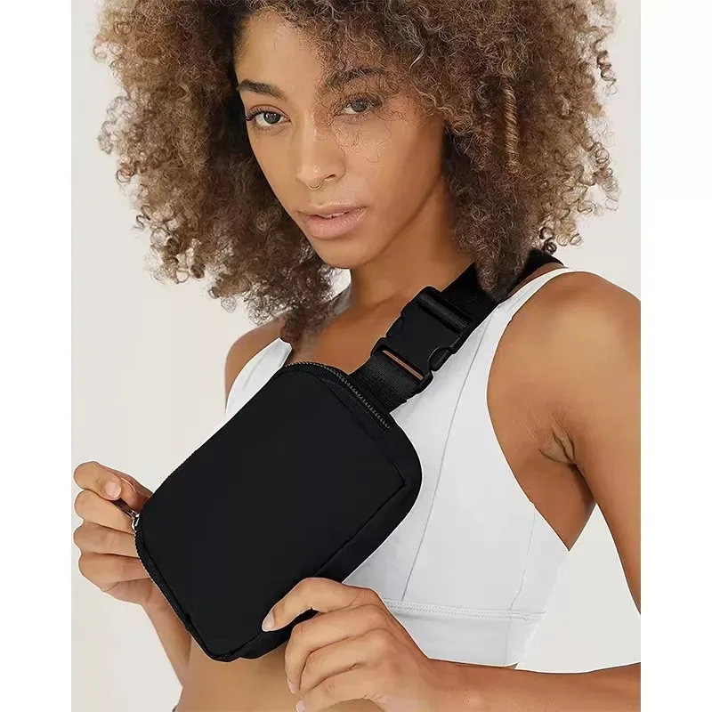 Hot Sale for Lululemon Design Nylon Waist Bag for Women Hiking Traveling Adjustable Strap Zipper Closure Candy Sport Fashion Bum