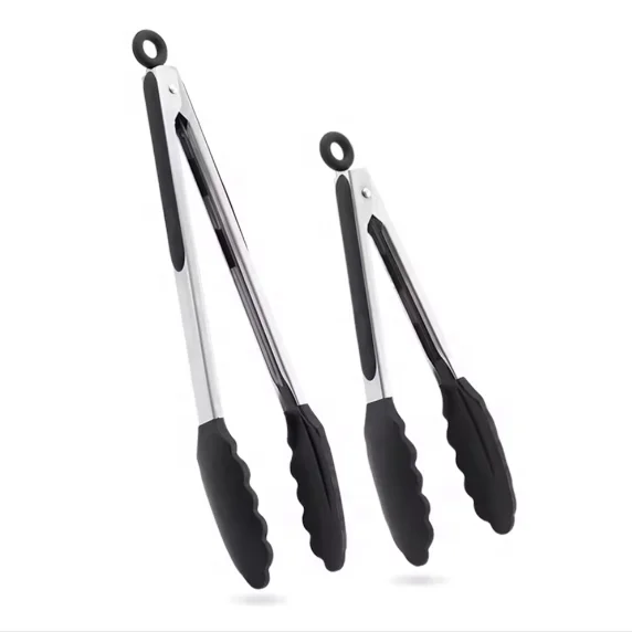 Kitchen Tongs Silicone Non-stick Cooking Clip Clamp BBQ Salad Tools Grill Kitchen Accessories Utensils Food Tong Stainless Steel