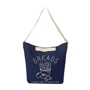 Custom printed logo high quality cotton portable fashion hand made shopping multifunctional waxed canvas canvas messenger bag