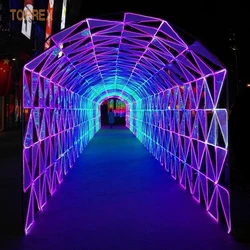 Outdoor commercial christmas festival decor customisable led tunnel light arch
