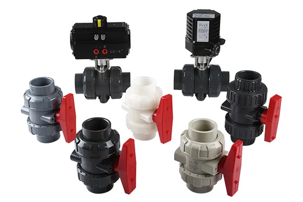 Factory offer DIN/JIS/ANSI UPVC/CPVC/PPH flange type true union ball valves EPDM/VITON for industry using