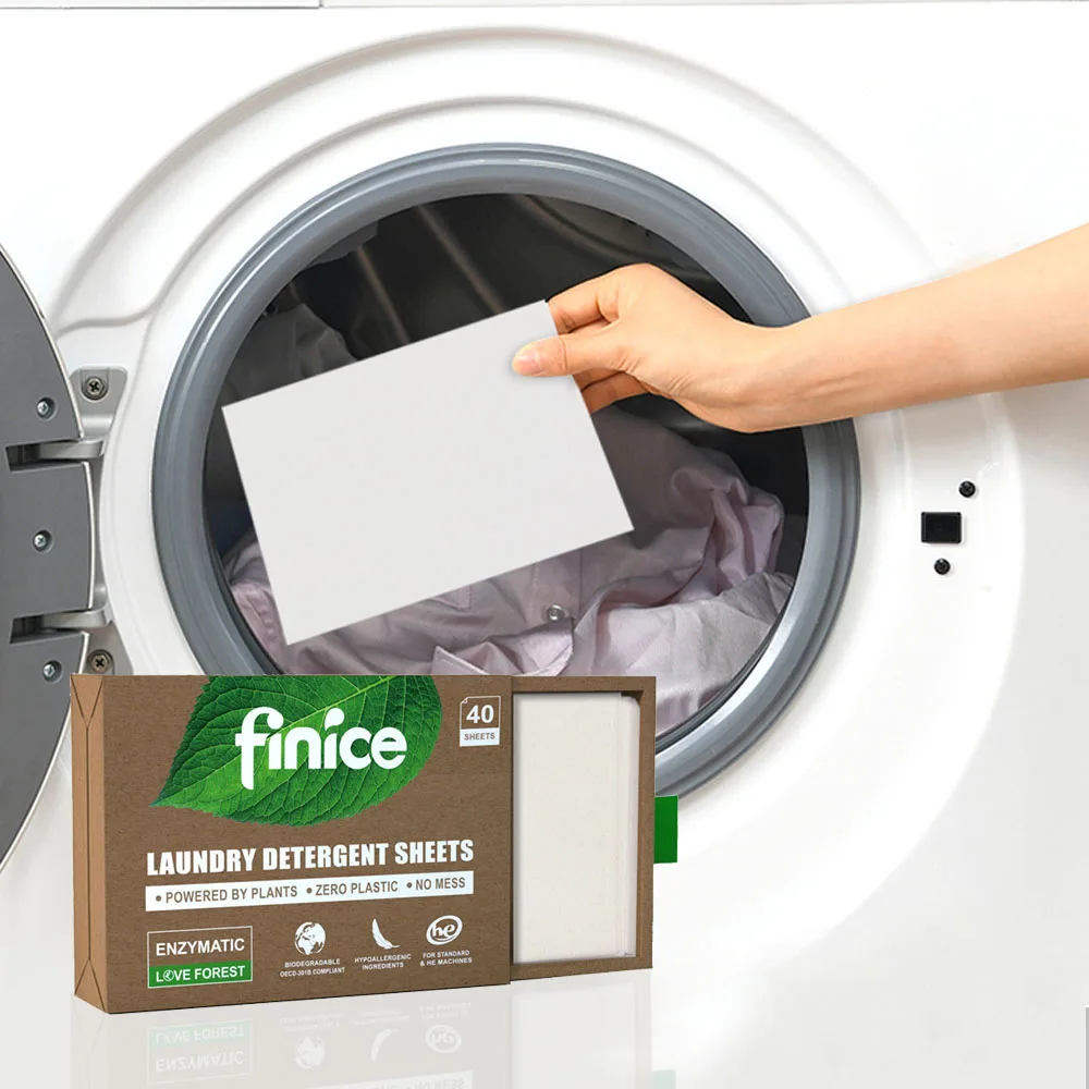 finice New trending plant extract based biodegradable eco-strips laundry detergent sheets