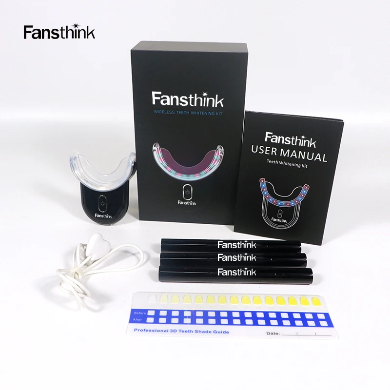 Fansthink Teeth Whitening Kit Private Logo Teeth Whitening Kit Gel Pen Wireless Led Light Teeth Whitening Home Kit
