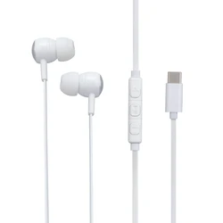 Trendy Type C connector stereo wired in-ear earphone earbud sports headphone headset for Iphone/Samsung/Huawei
