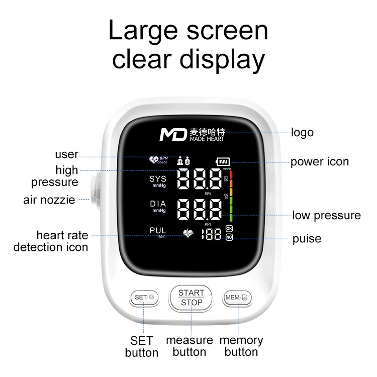 Hot selling MadeHeart digital blood pressure tool ambulatory high blood pressure monitor