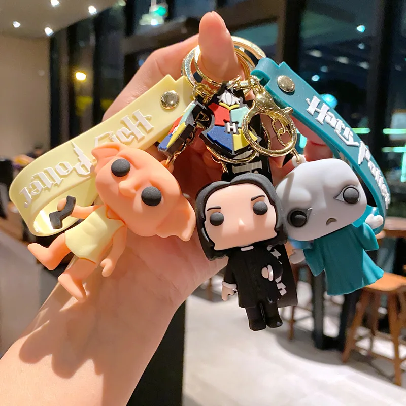 Cartoon Harris Potter PVC Keychain Cute Magician Ron Weasley Pendant Fun Car Keychain for Kids Stuffed Animal Toys Birthday Gift