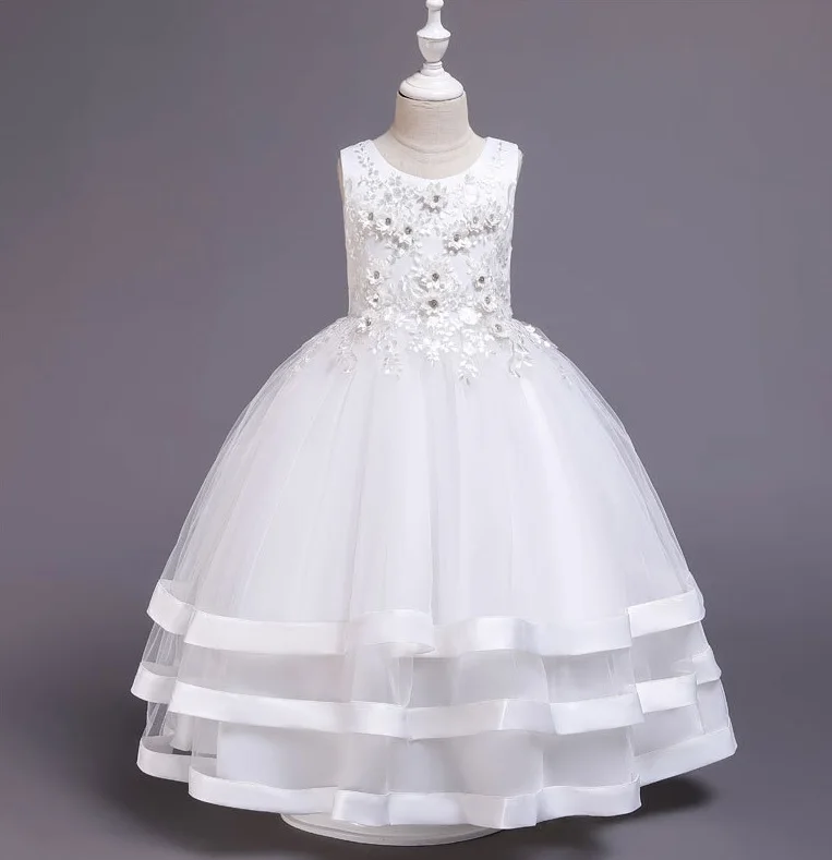 14 august dressIn Stock 13 Year Old Girls Dress Kids Birthday Party Frock Floral Long Ball Gown 3040