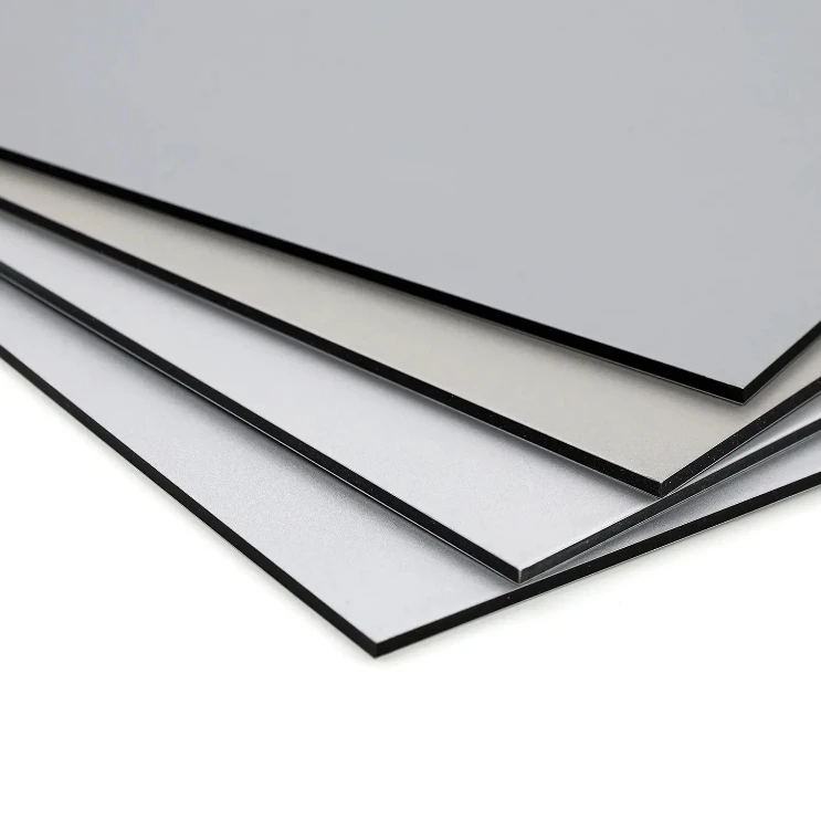 Алюминиевые композитные панели Alucobond из серебряного матового декоративного материала